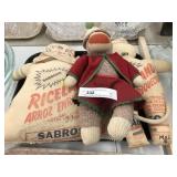 Curious George Cloth Monkey & (2)  Feed Bag Dolls