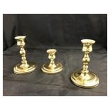 (3) Baldwin Brass Candlestick Holders