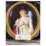 Oval Painting on China of Young Lady