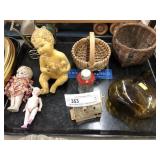 Cast Iron Baby Stroller, Collectible Baskets,