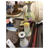 Hand Painted China Vases, Flower Frog,