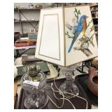 (2) Vtg. Glass Lamps