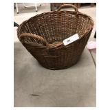 Vtg. Wicker Laundry Basket
