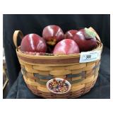 Longaberger Basket of Fake Apples