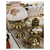 (2) Brass Plated Lamps