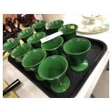 (11) Vtg. Green Cups