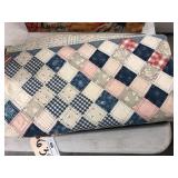 Vtg. Diamond Block Pattern Quilt