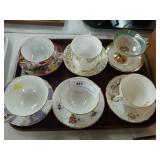 (2) Trays- Cups & Saucers, Dessert Plates