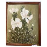 Original Oil on Board of Flower