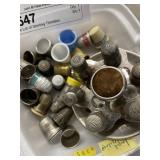 Large Lot of Thimbles- Some Sterling