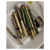 Vtg. Pens, Pipe Stems, Whistle, etc.