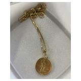 1/4 oz. $10  2004 Gold Coin & Necklace