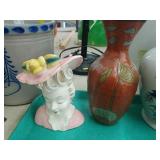Head Vase, Ginger Jar, Brass Covered Vase, etc.