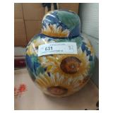 Sunflower Covered Ginger Jar