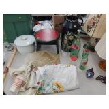 Table Lights, Coke Bottles, Stool, Textiles, etc