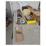 2-Tone Crock, DVDs, Slaw Board, Cake Stand,