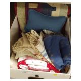 Box of Linens, Tablecloths, etc.