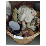 Basket of Collectible Dolls