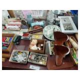 White Sewing Machine, Desk Items, Hardware, etc.