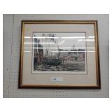 1981 Print of Canal w/ Ships