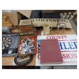 Dome Top Painted Box, Dartboard, Cigar Boxes,