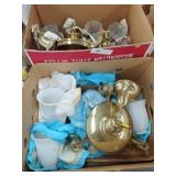 (2) Hanging Vintage Brass Hall Lights