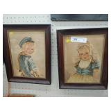 (2) Prints of Young Boy & Girl