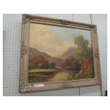 Oil on Board of Fall Scenery