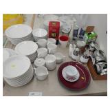White China, Canning Jars, Tablecloths, etc.
