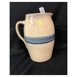 Stoneware Blue Banded Glazed Pitcher