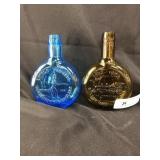 2 Contemporary Advertising Handblown Flasks
