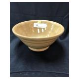 Yellowware Bowl with White and Brown Band Decor