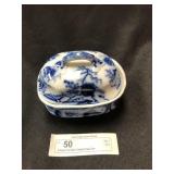 Vintage Flow Blue Covered Soap Dish