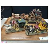 3 Stagecoach Horse Drawn Collectibles