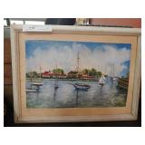 Painting- Watercolor of Sailboats, New Rochelle,