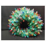 Vintage Ceramic Christmas Wreath with Lights