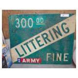 Aluminum Littering Sign