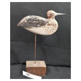 Painted Shorebird on Wood.