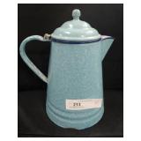 Blue Agateware Coffee Pot
