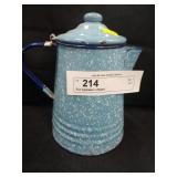 Blue Agateware Coffee Pot with Lid