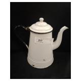 White Enameled Teapot