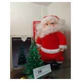 Battery operated Walking Santa and Christmas Tree