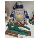 Eldreth Pottery Santa and Santa Nutcracker