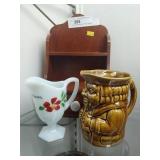 Vase marked Gettysburg and misc. glassware