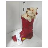 Boot-form Cast Metal Door Stop with Kitten
