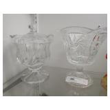 Covered Crystal Footed Bowl