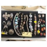 Tray of Sterling Silver Jewelry
