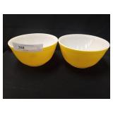 2 Yellow Pyrex Mixing Bowls