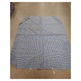 Blue and White Checked Mattress Bolster