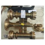 Vtg. Brass Double Socket Wall Sconce